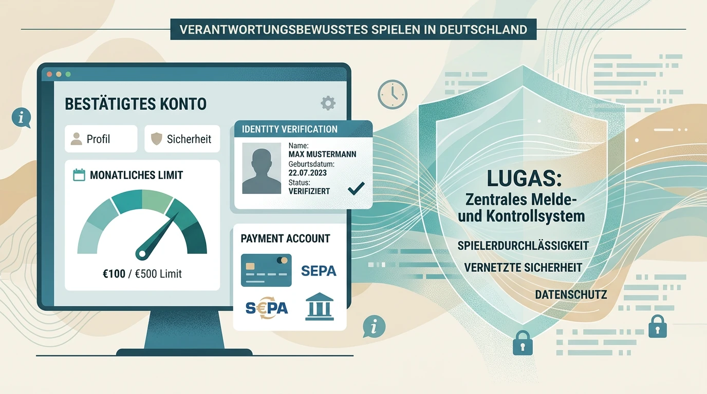 Ruhige Übersicht zu Spielkonto, Identitätsprüfung, Zahlungskonto und Einzahlungslimit